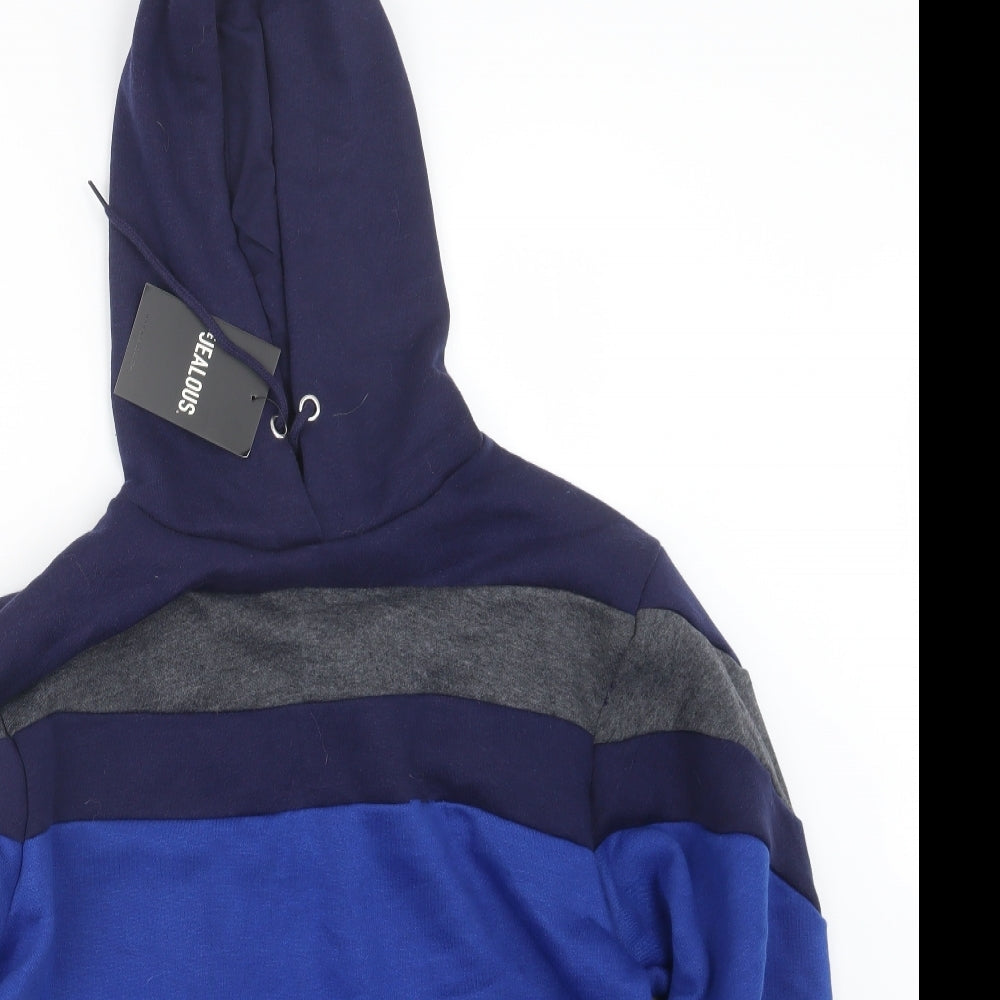Be Jealous Mens Blue   Pullover Hoodie Size S