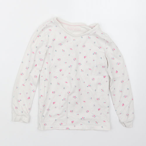 Marks and Spencer Girls White Floral  Top Pyjama Set Size 6-7 Years