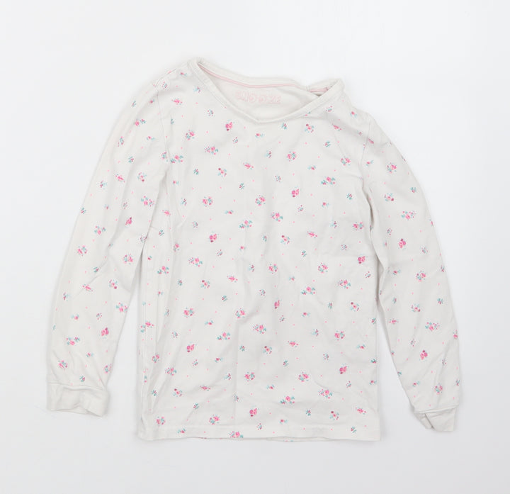 Marks and Spencer Girls White Floral  Top Pyjama Set Size 6-7 Years