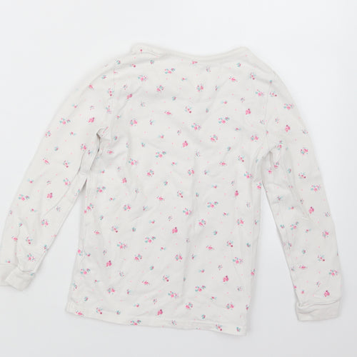 Marks and Spencer Girls White Floral  Top Pyjama Set Size 6-7 Years