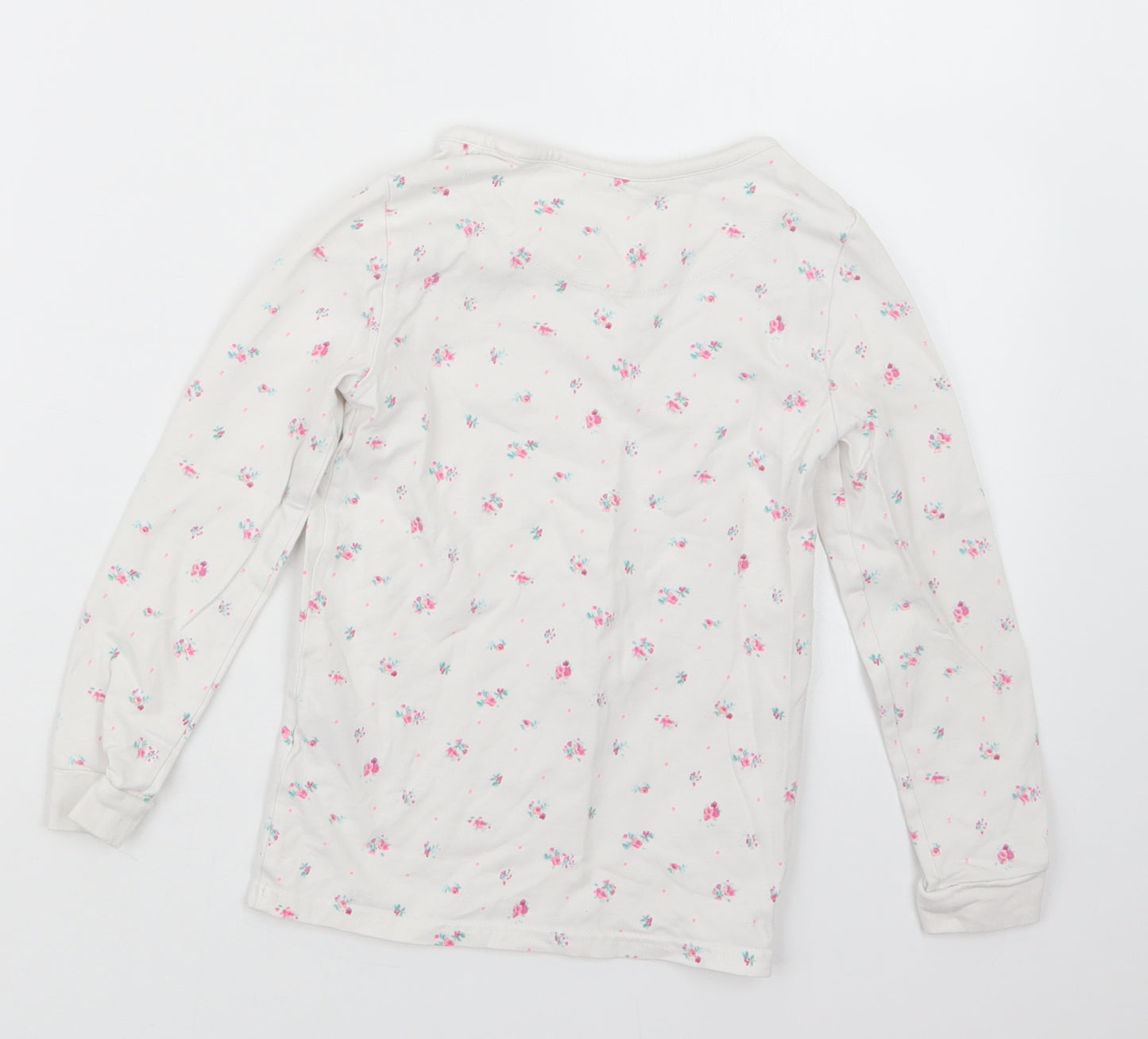Marks and Spencer Girls White Floral  Top Pyjama Set Size 6-7 Years