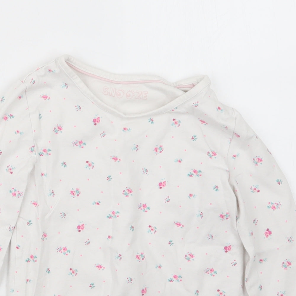 Marks and Spencer Girls White Floral  Top Pyjama Set Size 6-7 Years