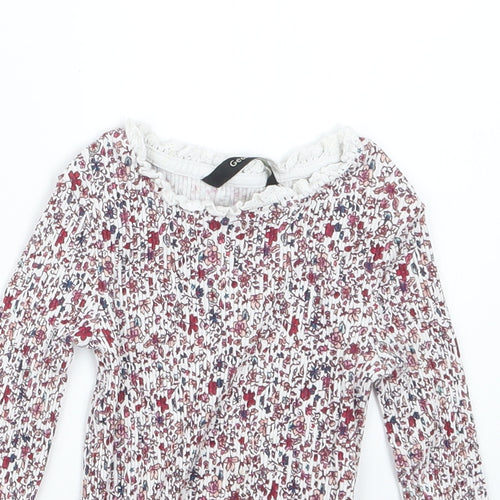 George  Purple Floral  Basic T-Shirt Size 12-18 Months