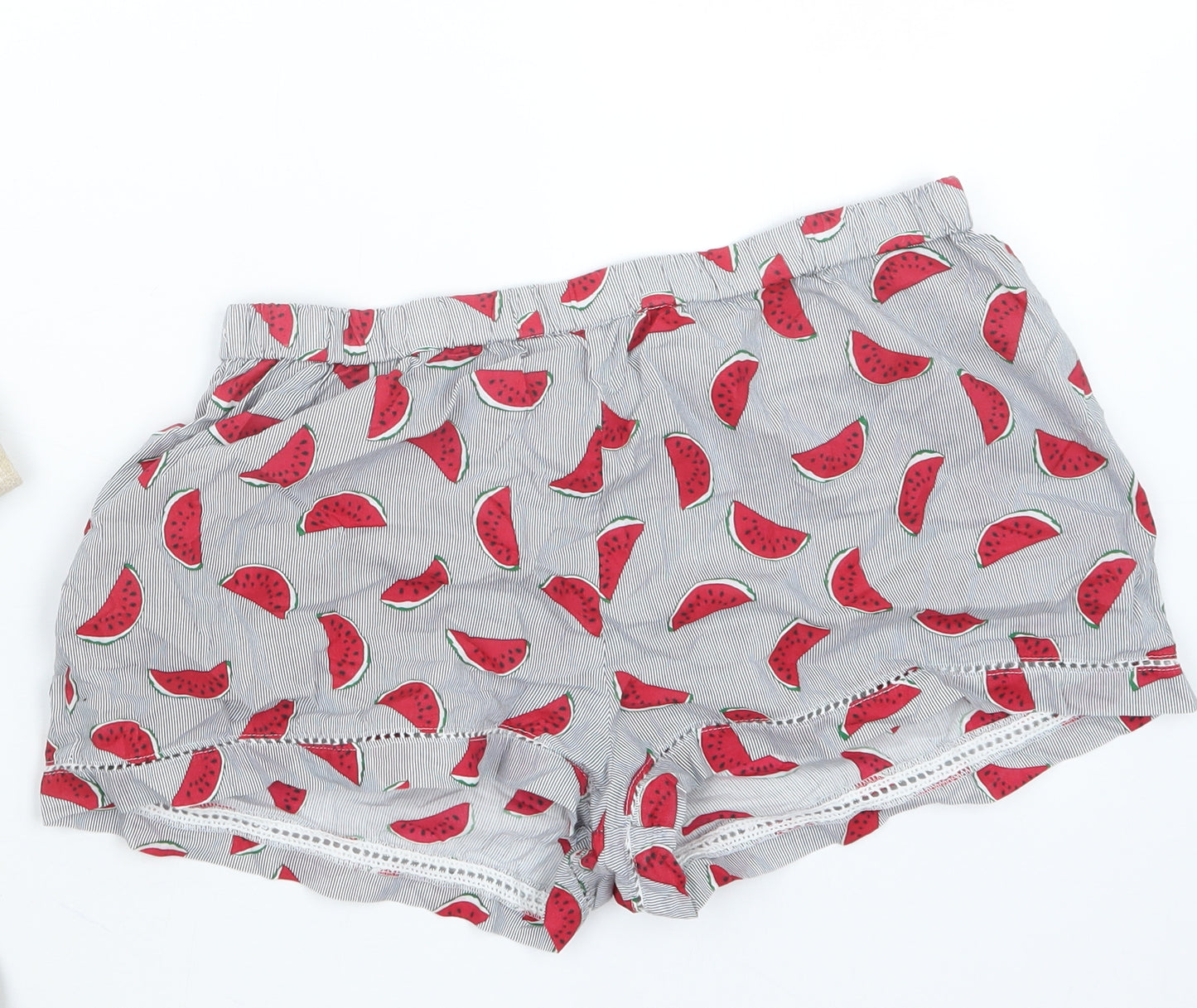Preworn Womens Red Geometric  Hot Pants Shorts Size M
