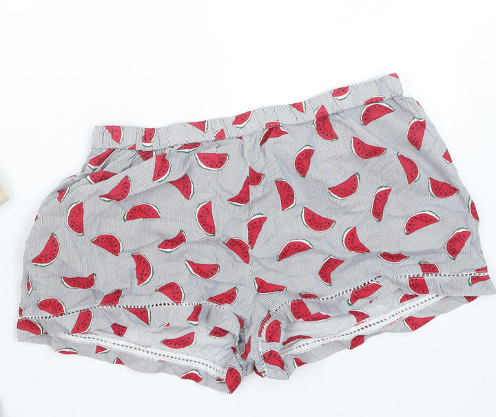 Preworn Womens Red Geometric  Hot Pants Shorts Size M