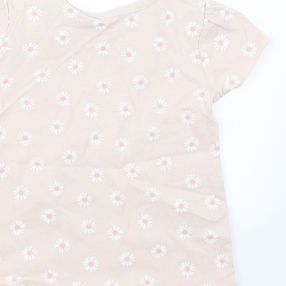 George Girls Pink Floral  Basic T-Shirt Size 12-18 Months