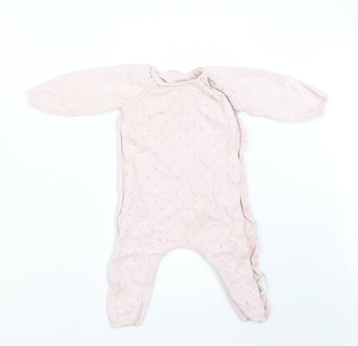 NEXT Girls Pink  Knit Coverall Outfit/Set Size 12-18 Months