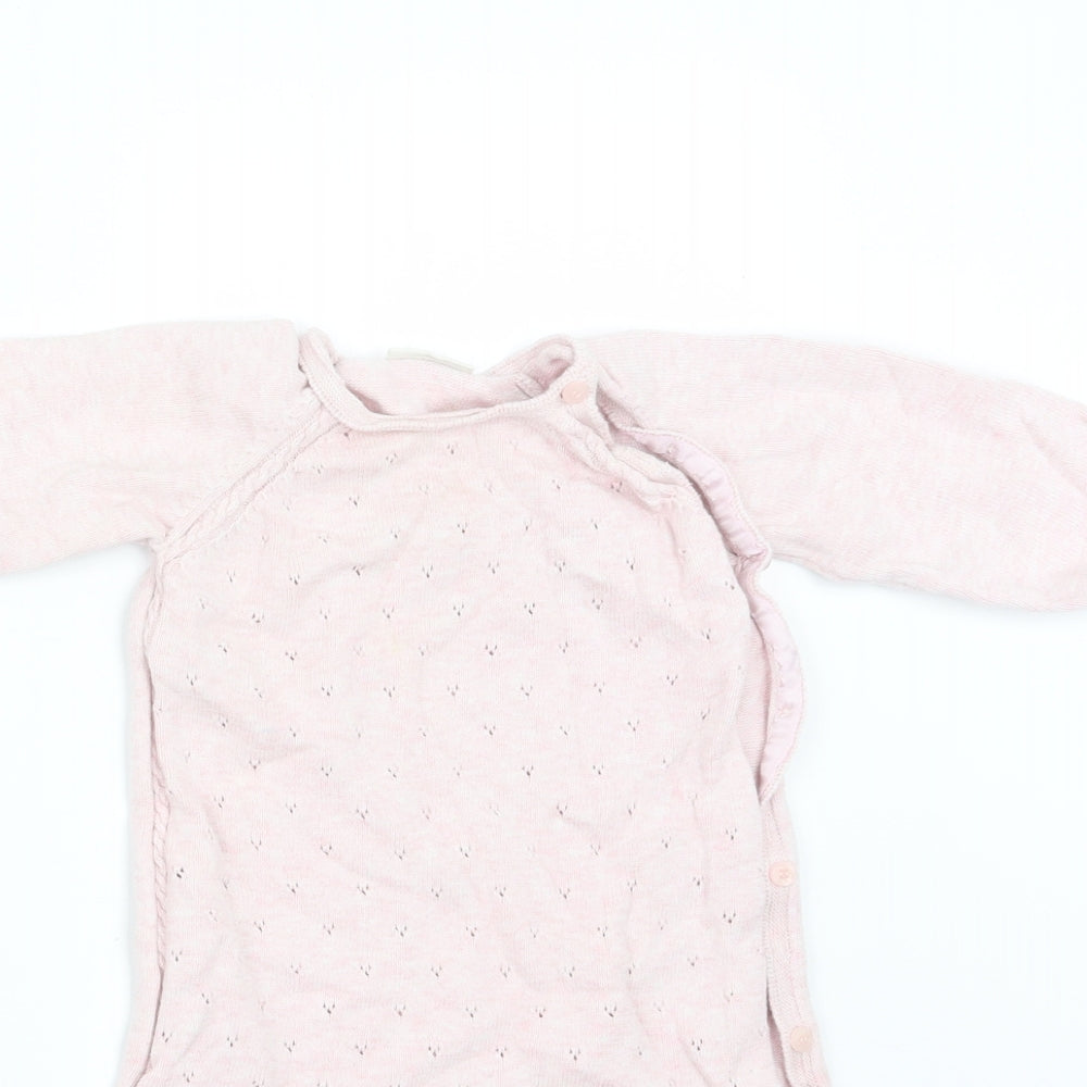 NEXT Girls Pink  Knit Coverall Outfit/Set Size 12-18 Months