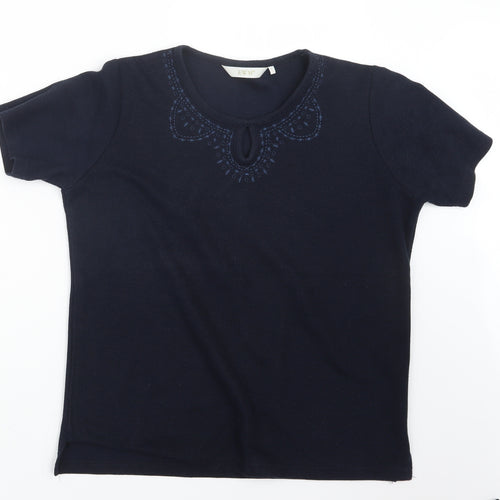 EWM Womens Blue  Knit Pullover Jumper Size 14
