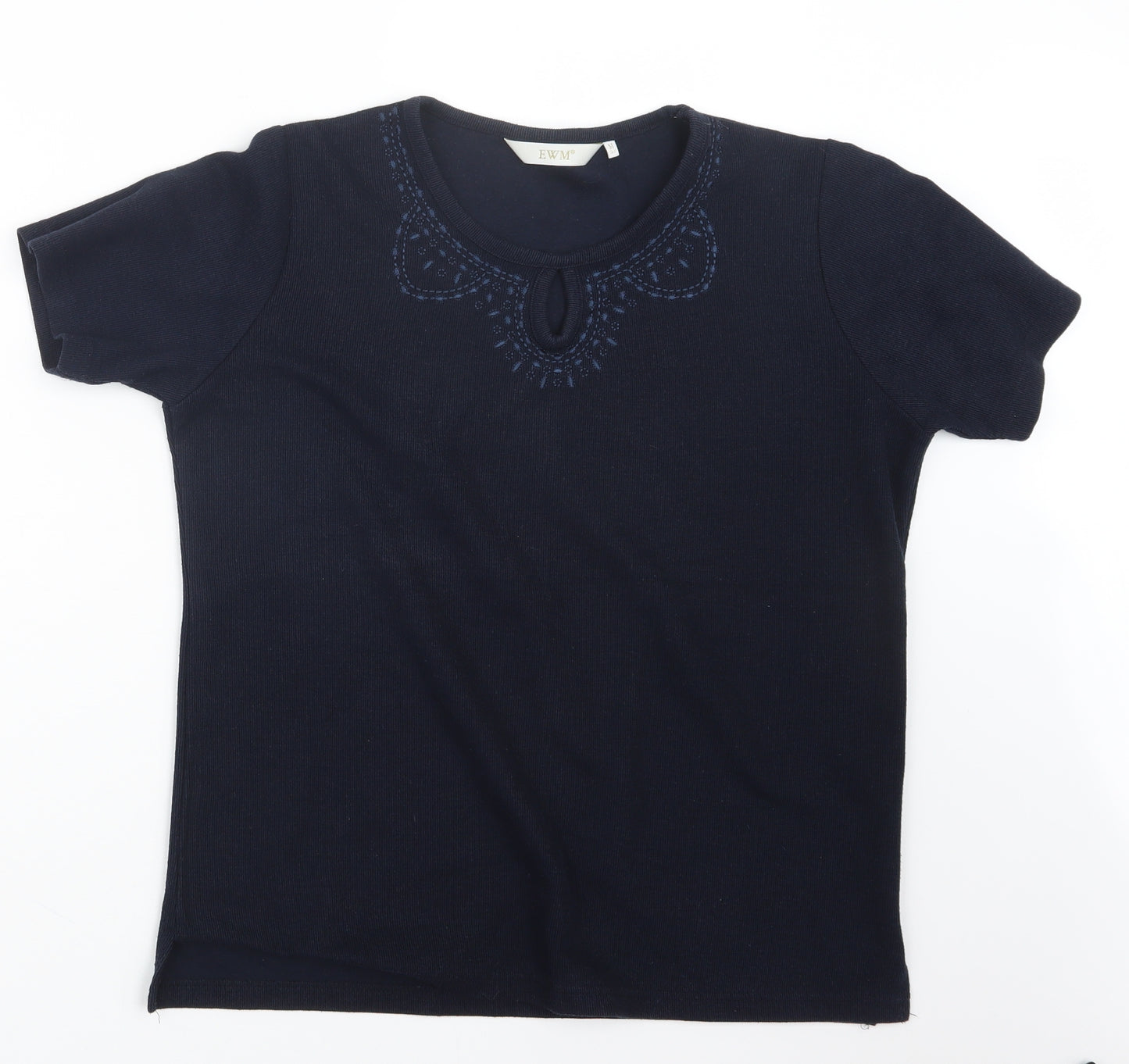 EWM Womens Blue  Knit Pullover Jumper Size 14