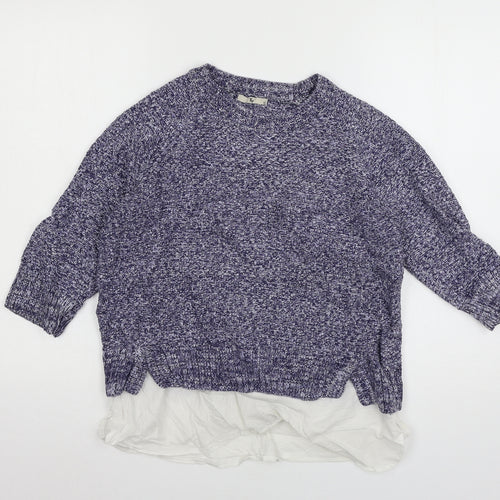 TU Womens Blue  Knit Pullover Jumper Size 14