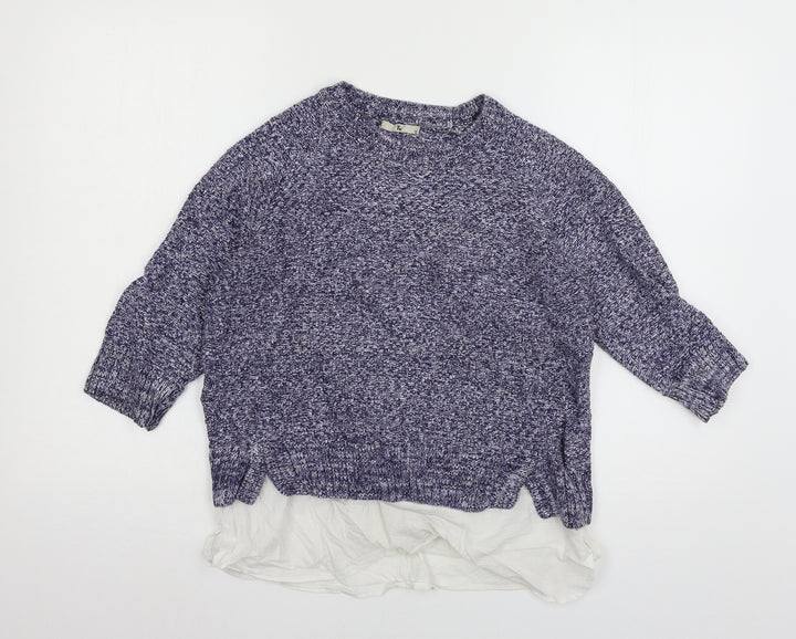 TU Womens Blue Knit Pullover Jumper Size 14