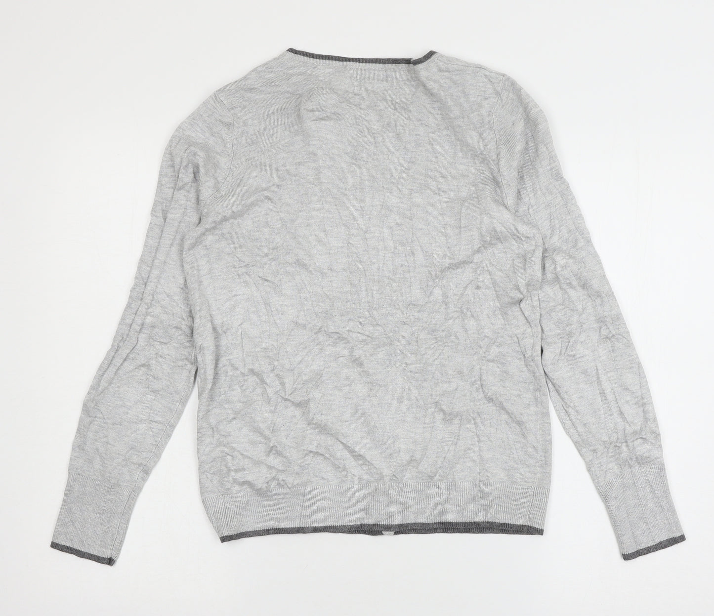 F&F Womens Grey  Knit Cardigan Jumper Size 12