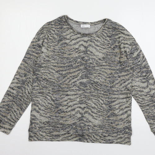 Papaya Womens Brown Animal Print Knit Pullover Jumper Size 10
