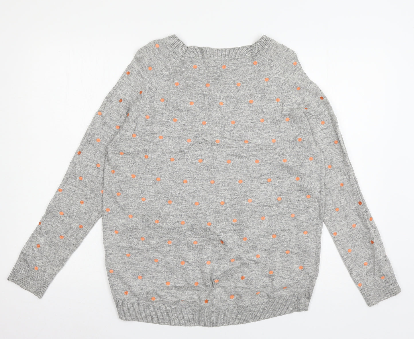 Oliver Bonas Womens Grey Polka Dot Knit Pullover Jumper Size 10