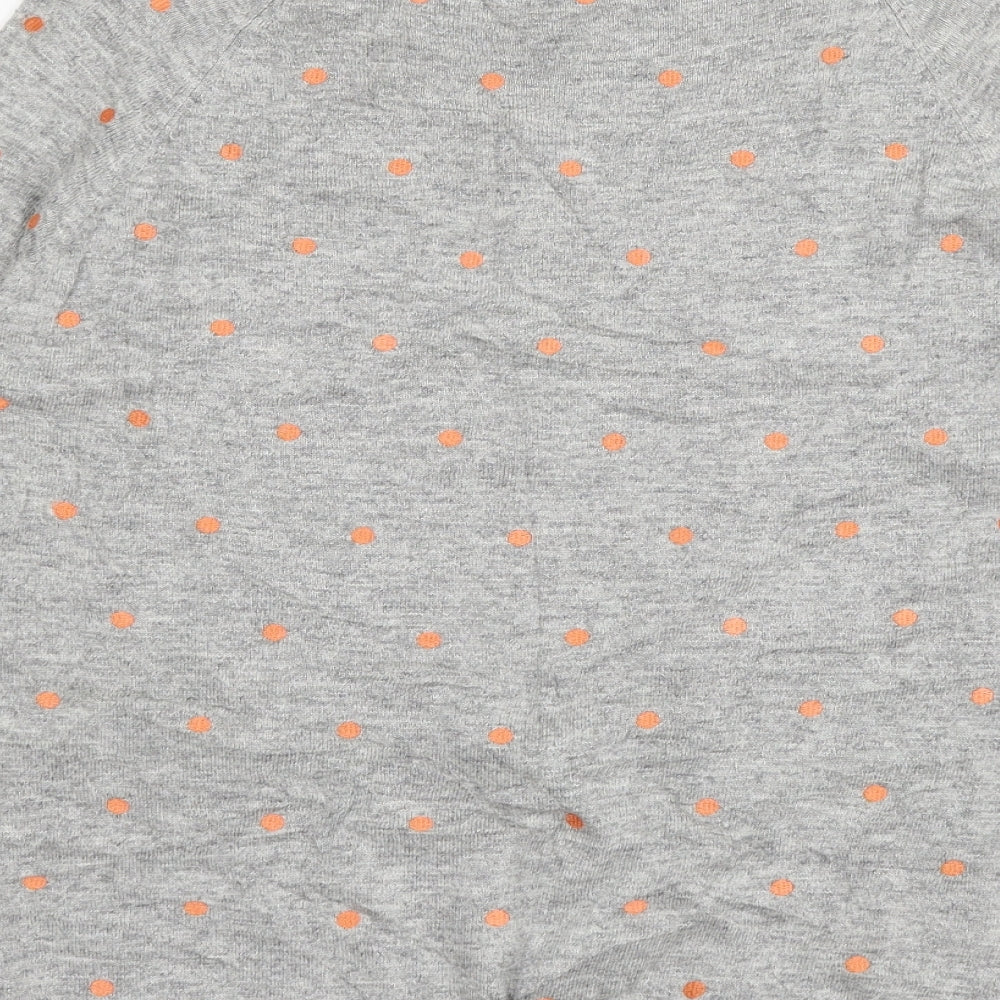 Oliver Bonas Womens Grey Polka Dot Knit Pullover Jumper Size 10