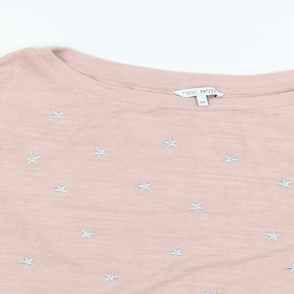 NEXT Womens Pink Geometric Jersey Pullover Sweatshirt Size 12