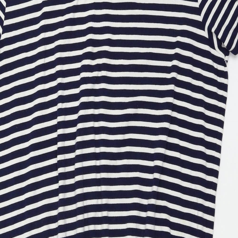 Hush Womens Blue Striped Jersey T-Shirt Dress  Size L