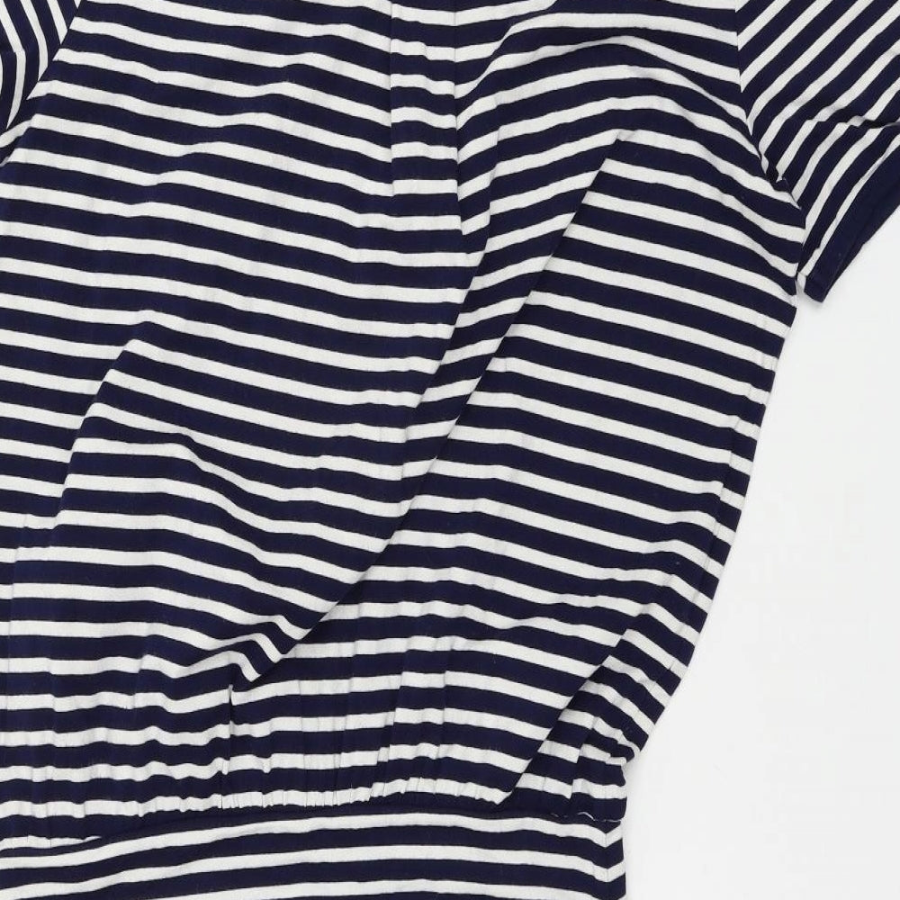 Hush Womens Blue Striped Jersey T-Shirt Dress  Size L