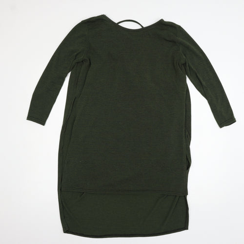 Missi Womens Green  Knit Basic T-Shirt Size 14  - low back