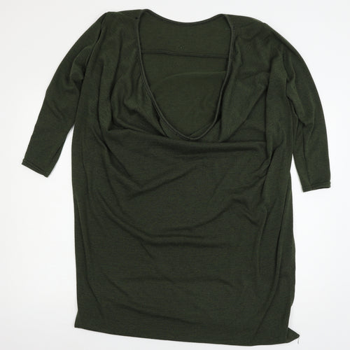 Missi Womens Green  Knit Basic T-Shirt Size 14  - low back