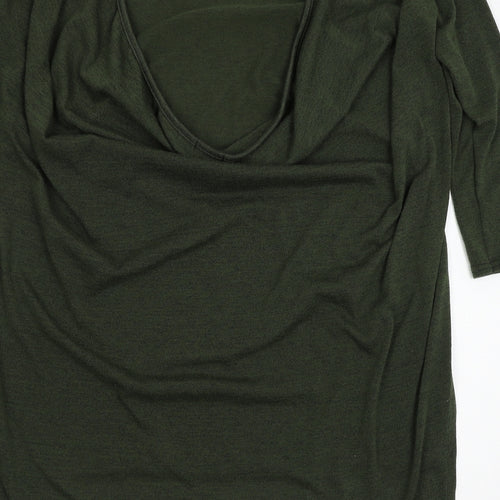 Missi Womens Green  Knit Basic T-Shirt Size 14  - low back