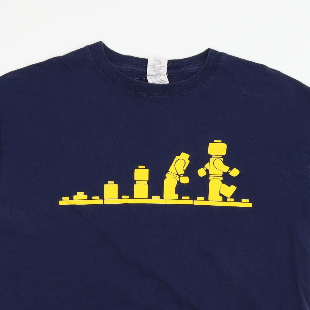 Gildan Mens Blue  Jersey  T-Shirt Size M  - Lego