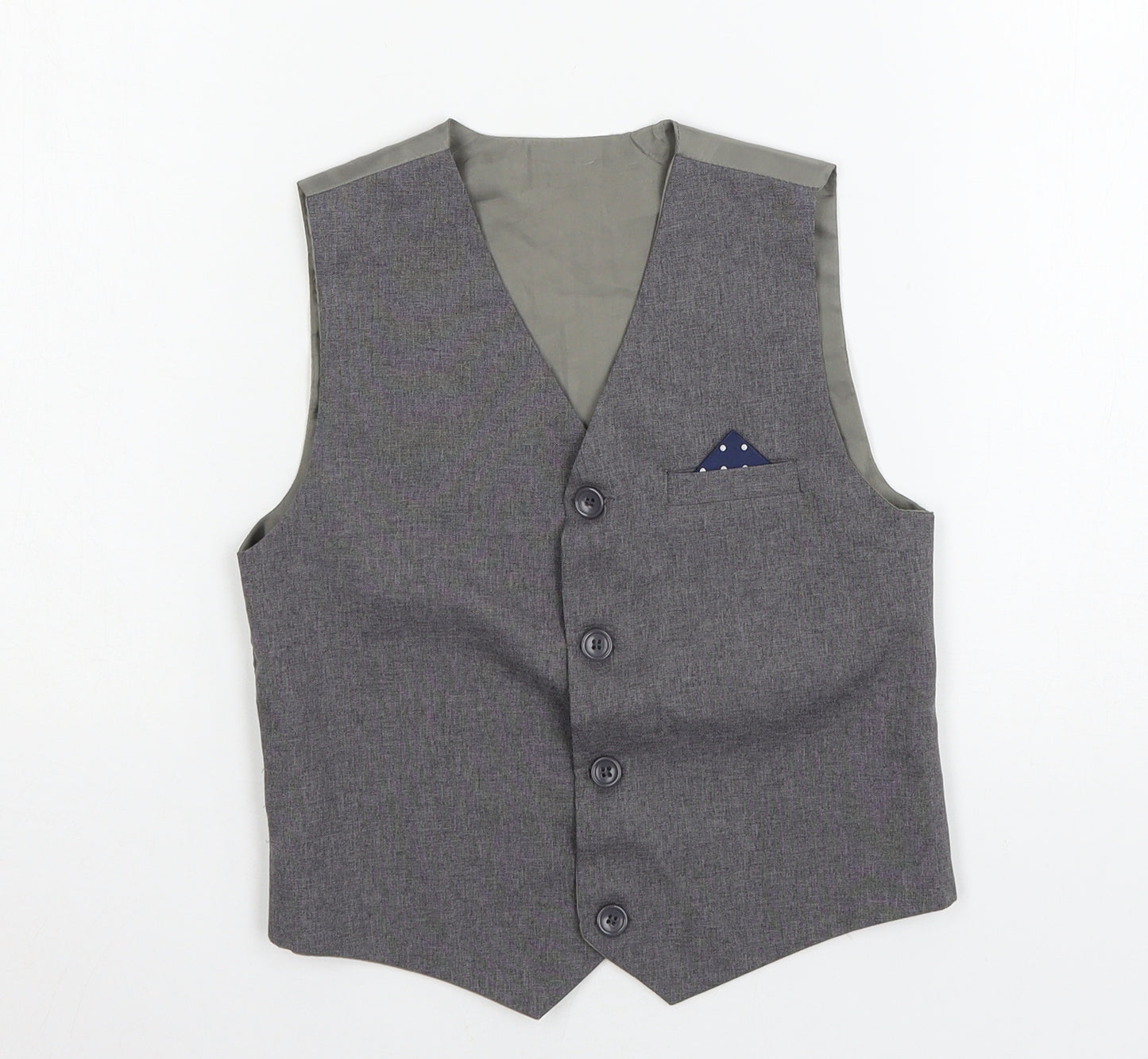 Preworn Boys Grey   Jacket Waistcoat Size 5-6 Years