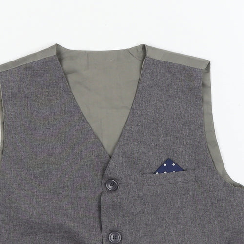 Preworn Boys Grey   Jacket Waistcoat Size 5-6 Years