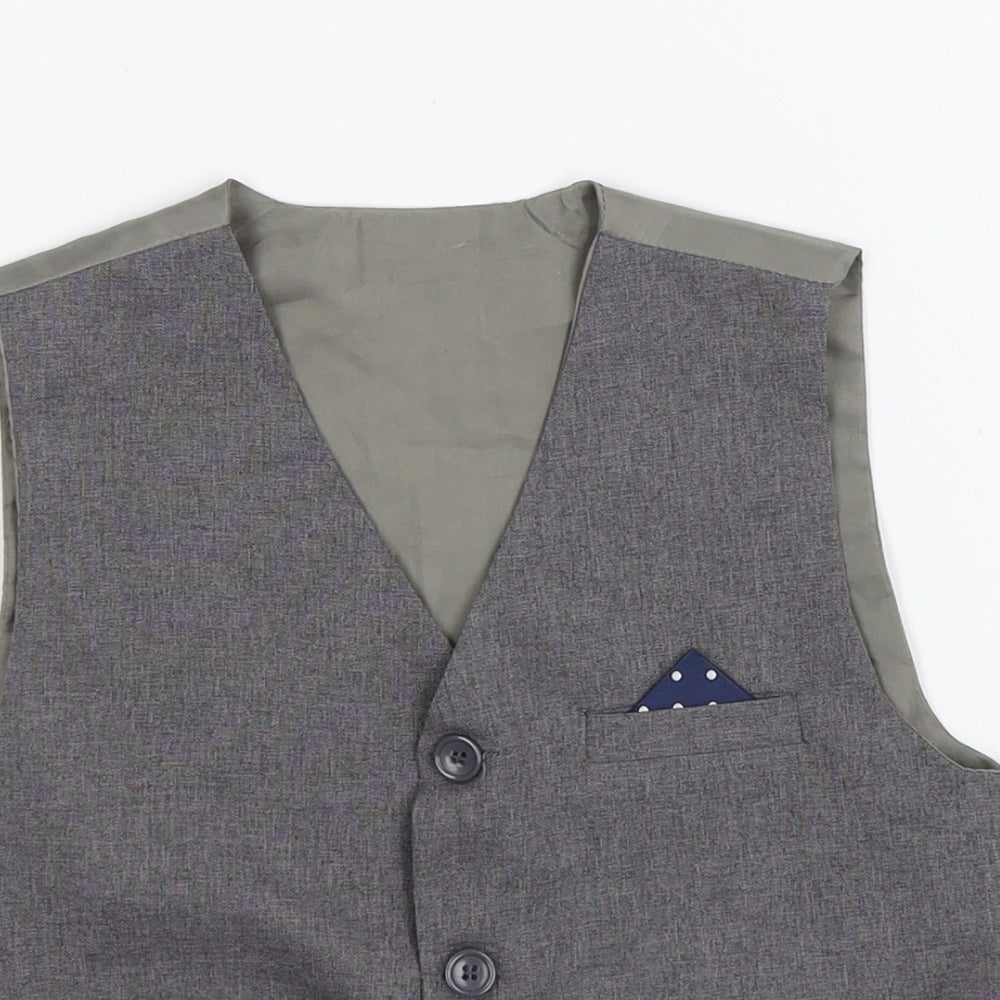 Preworn Boys Grey   Jacket Waistcoat Size 5-6 Years