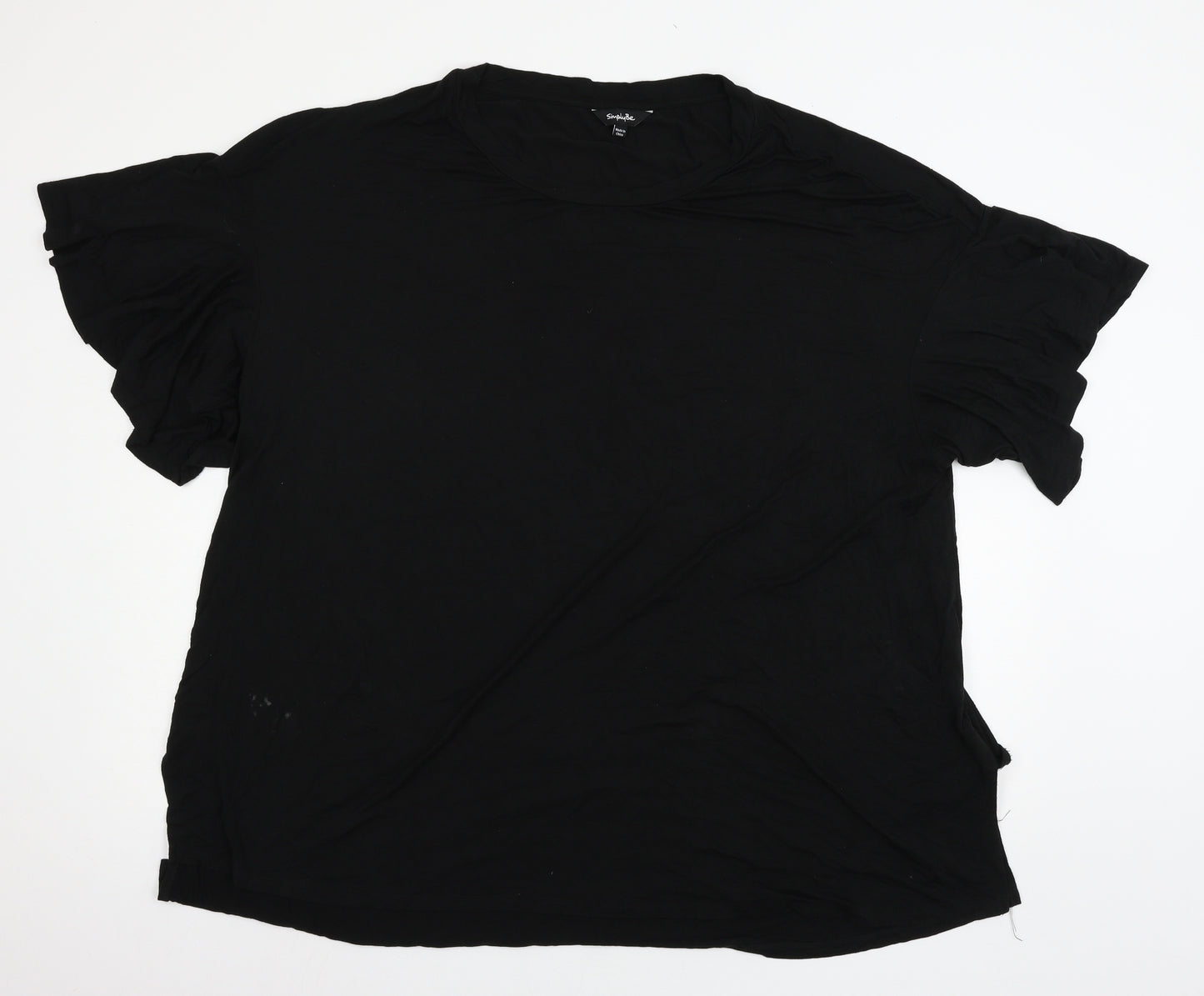 Simply Be Womens Black  Jersey Basic T-Shirt Size 26