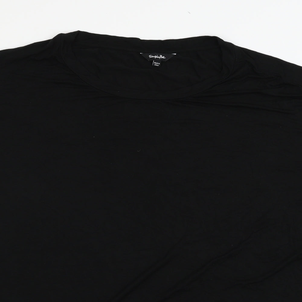Simply Be Womens Black  Jersey Basic T-Shirt Size 26