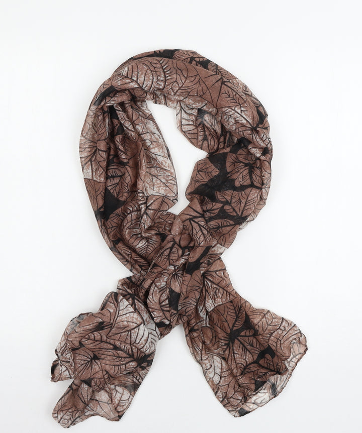 Preworn Womens Brown Geometric Scarf