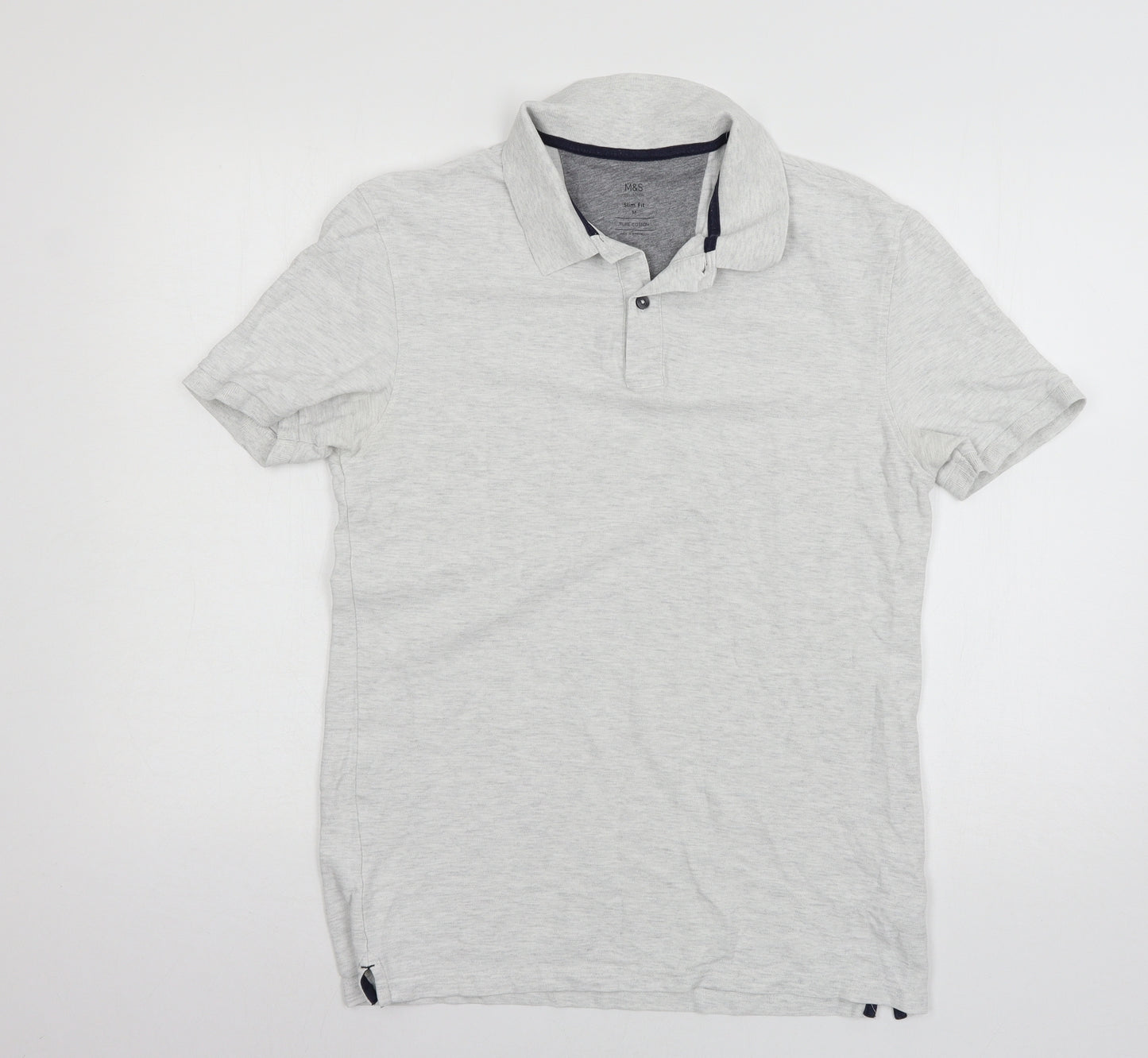 Marks and Spencer Mens Grey  Jersey  Polo Size M