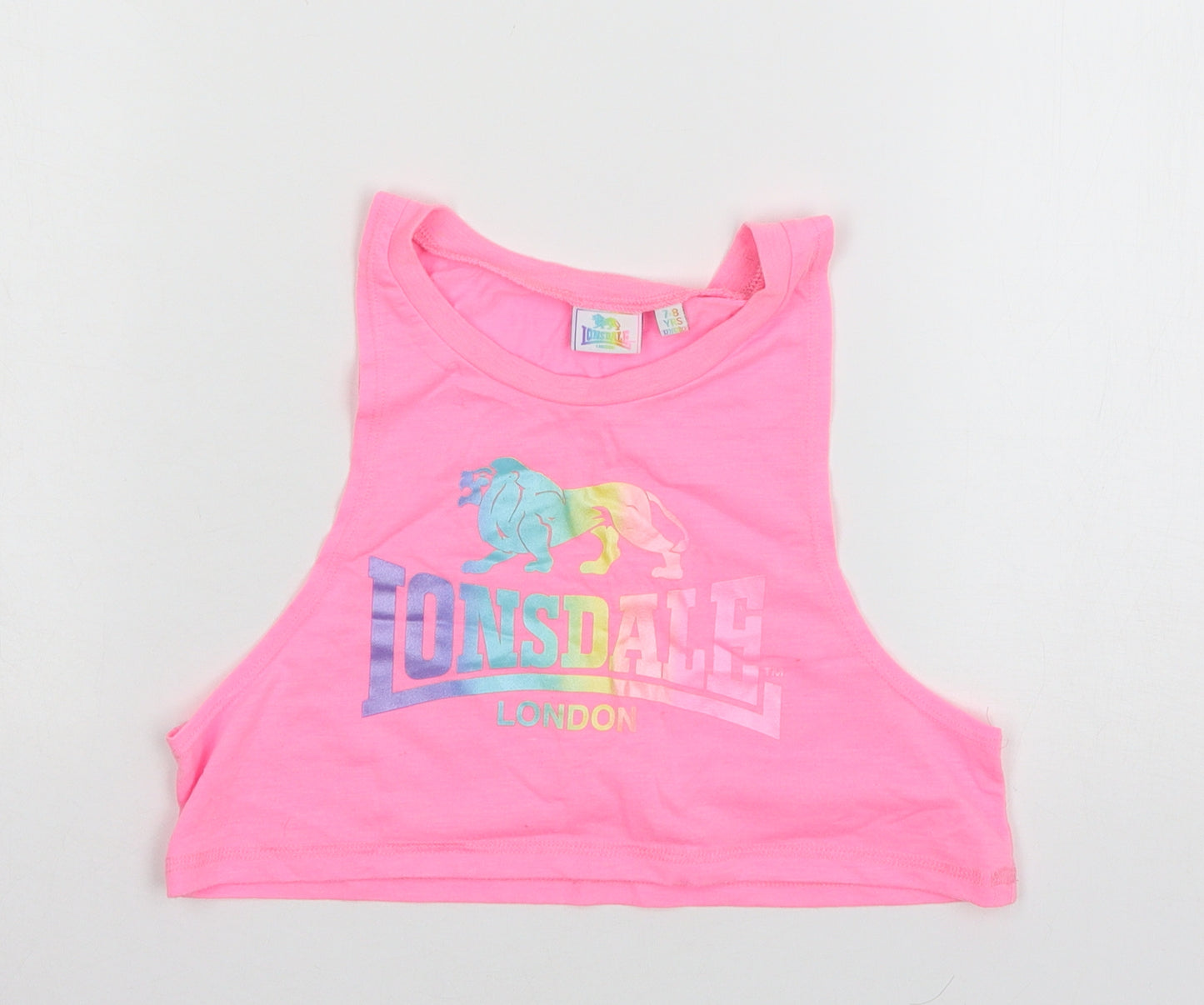 Lonsdale Girls Pink  Jersey Basic Tank Size 7-8 Years