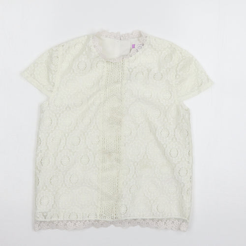 F&F Girls White  Lace Basic Blouse Size 11-12 Years
