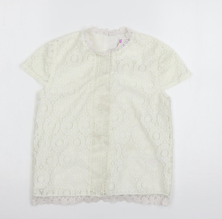 F&F Girls White Lace Basic Blouse Size 11-12 Years