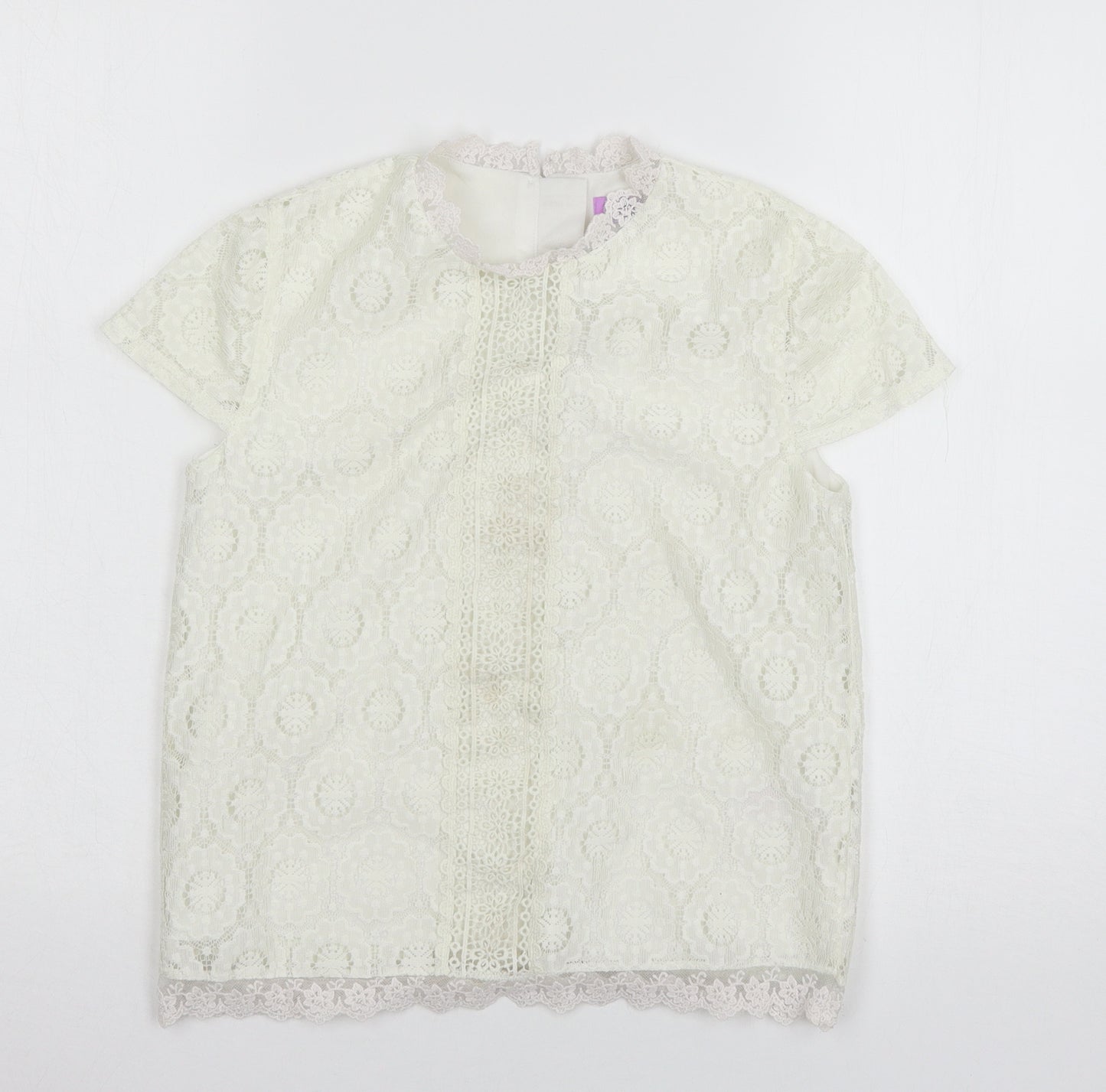 F&F Girls White  Lace Basic Blouse Size 11-12 Years