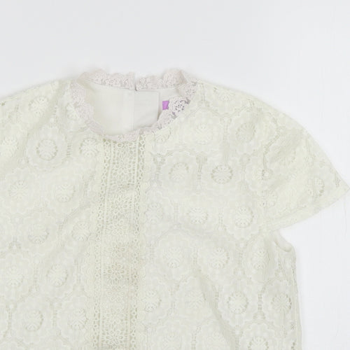 F&F Girls White  Lace Basic Blouse Size 11-12 Years