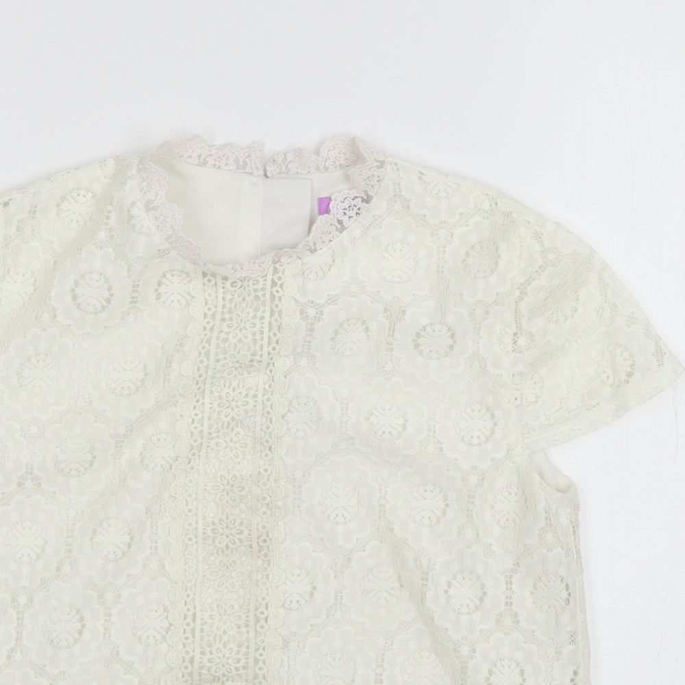 F&F Girls White  Lace Basic Blouse Size 11-12 Years