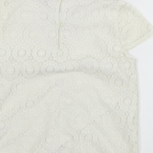 F&F Girls White  Lace Basic Blouse Size 11-12 Years