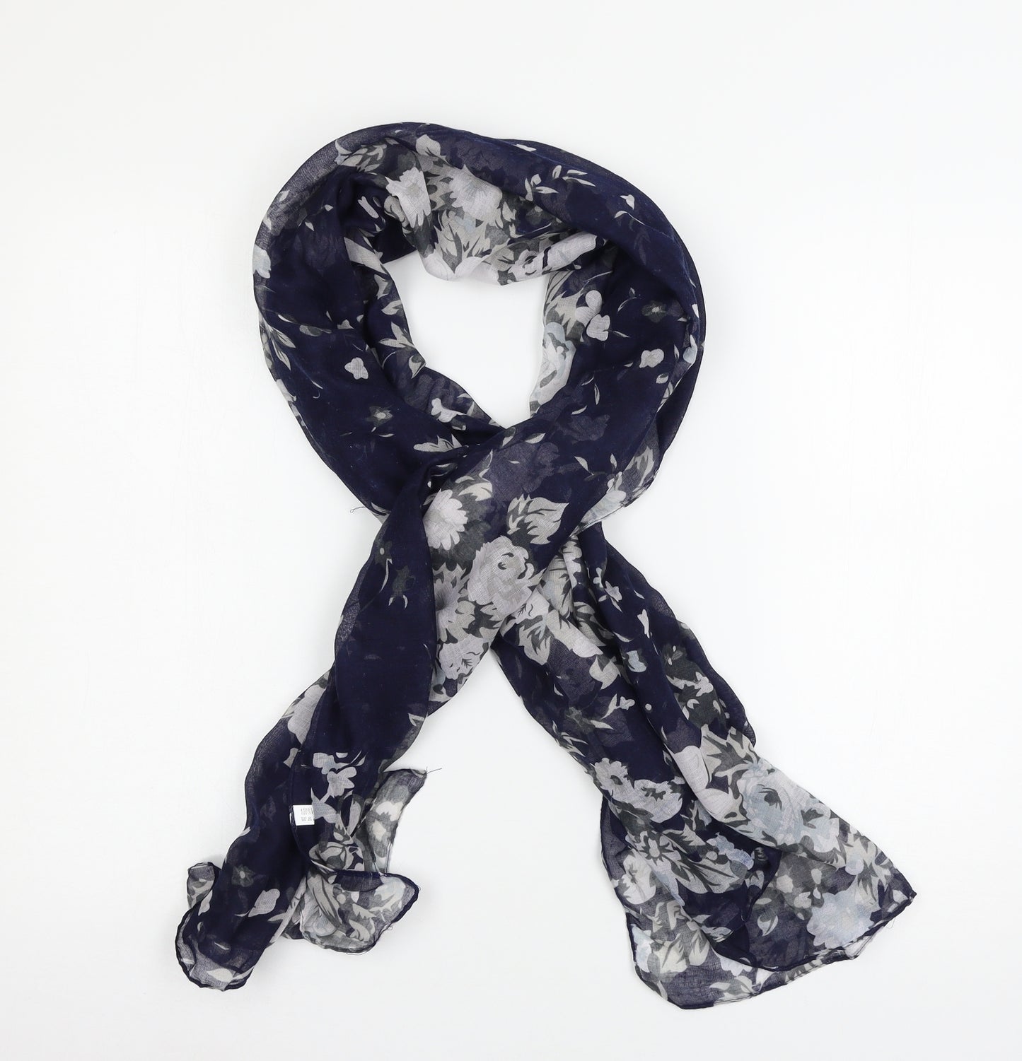 Preworn Womens Blue Floral   Scarf