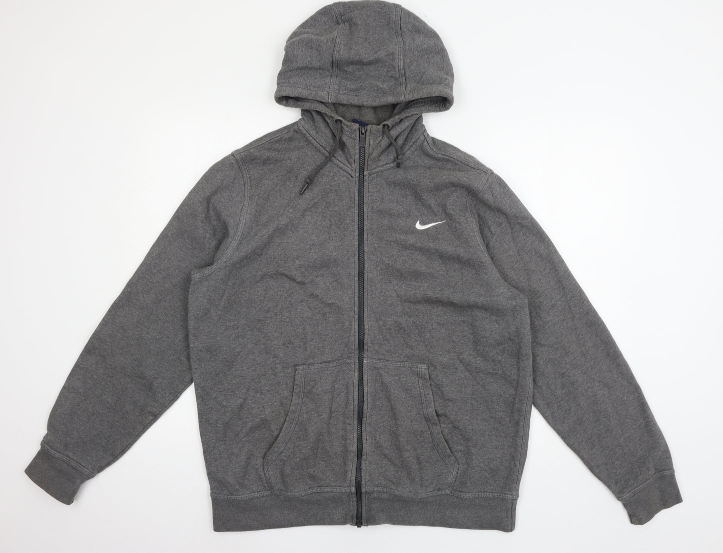 Nike Mens Grey  Jersey Full Zip Hoodie Size L