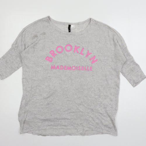 Divided by H&M Womens Grey  Knit Pullover Jumper Size S  - brooklyn