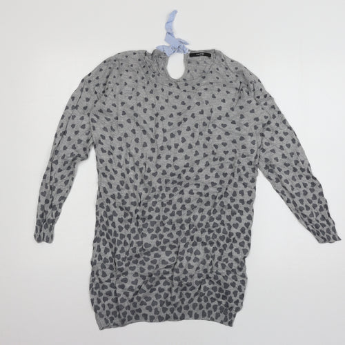 George Womens Pink Geometric Knit Pullover Jumper Size 10