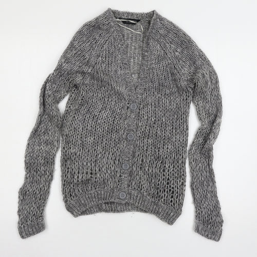 Dorothy Perkins Womens Grey  Knit Cardigan Jumper Size 6