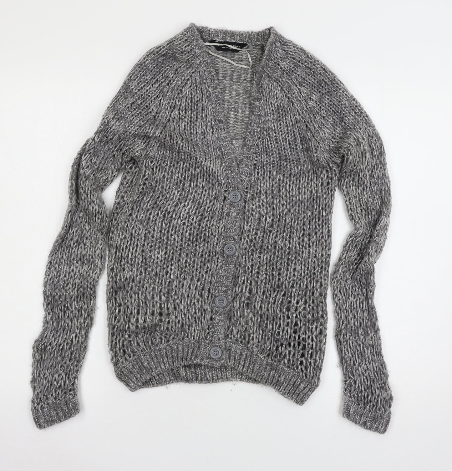 Dorothy Perkins Womens Grey  Knit Cardigan Jumper Size 6