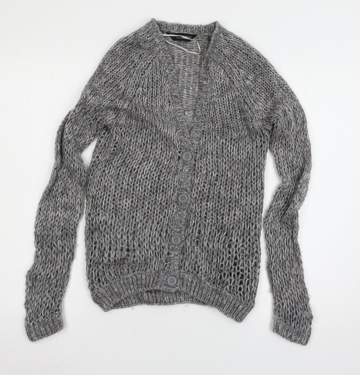Dorothy Perkins Womens Grey  Knit Cardigan Jumper Size 6