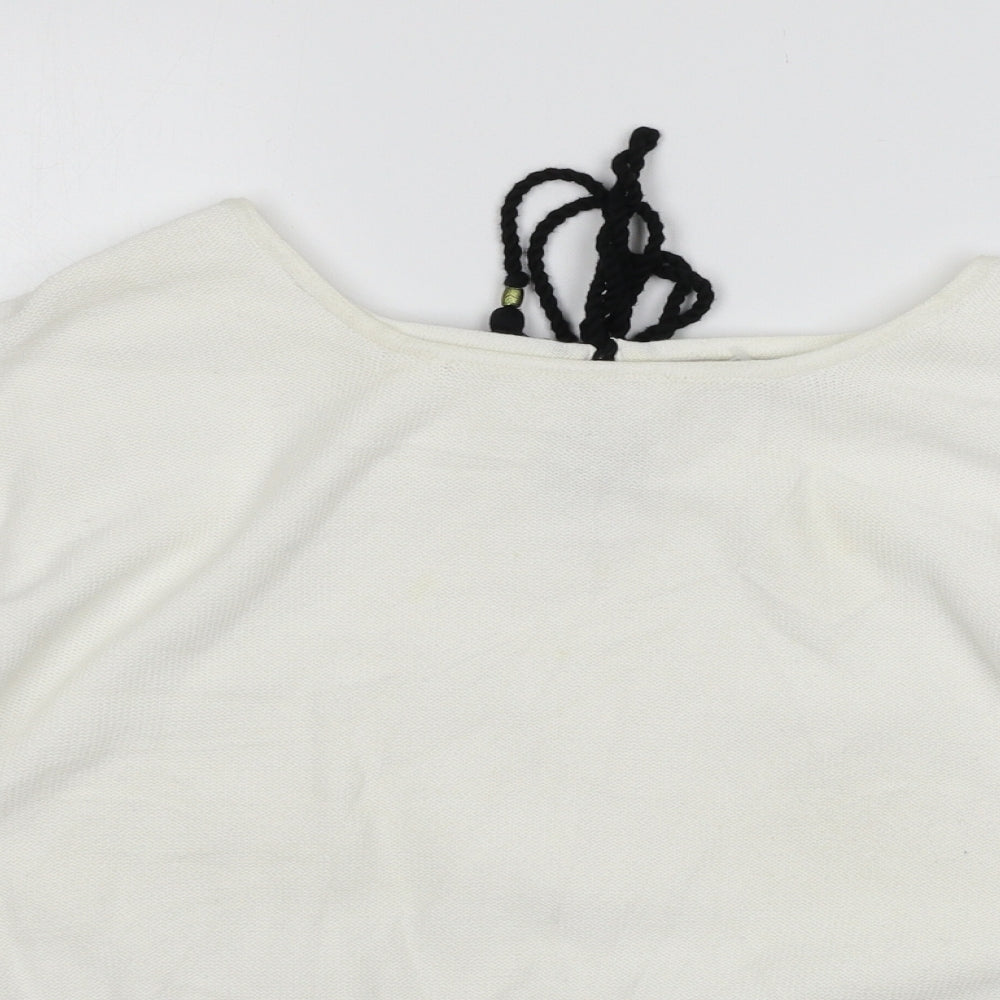 Per Una Womens White Striped Jersey Basic T-Shirt Size 18