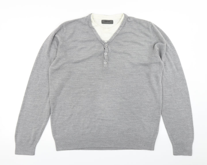 Burton Mens Grey Knit Pullover Jumper Size L